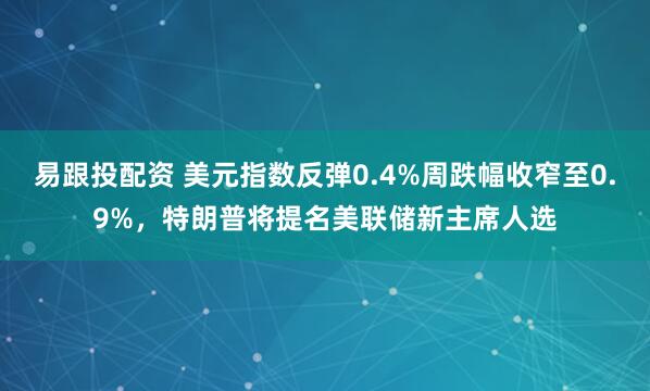易跟投配资 美元指数反弹0.4%周跌幅收窄至0.9%，特朗普将提名美联储新主席人选